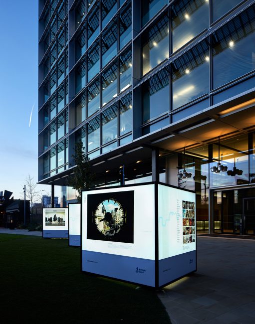 British Land Illuminated Cubes at Broadgate, Regents Place and Paddington Basin 2017
